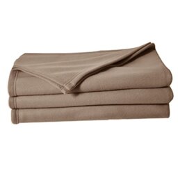 Poyet Motte Poleco Blanket in Polyester Fleece - Taupe, polyester, taupe, 220x180 cm