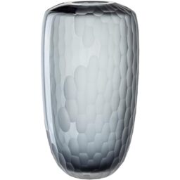 Leonardo Bellagio 036449 Decorative Vase Made Glass with Exterior Structure Handmade Height 37 cm Diameter 20 cm Anthracite