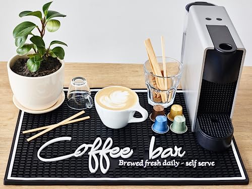 Ultimate Coffee Bar Mat for Countertop, Large 18x12 Coffee Mat, Kitchen Decor and Accessories Coffee Bar Sign, Durable Coffee Sign Kitchen Mat, Coffee Bar Accessories, Coffee Signs for Coffee Station