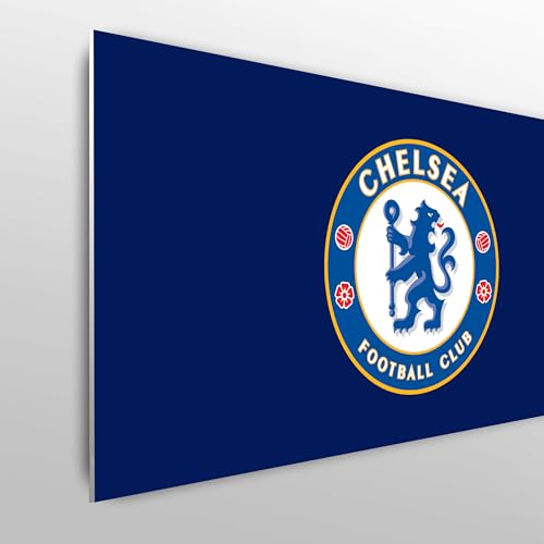 fan decor Licensed Décor Chelsea FC Single Headboard - 100cm (w) x 75cm (h) - Full Crest on Secondary Dark Blue