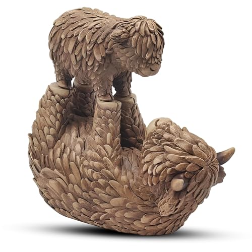 Lesser & Pavey Hughie Highland Cow & Calf Home Decor Figurine - Parent And Calf Theme, Country Charm, Freestanding Design, Table Accent, Memorable Keepsake, Gift Choice