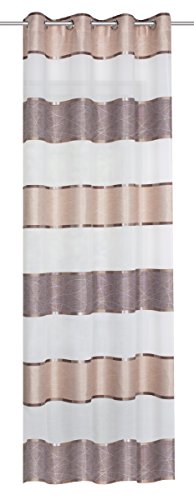 Home Fashion 051777 Piece Curtain Voile Curtain 245 x 140 cm Cappuccino