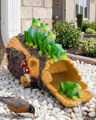 "Euiroet Frogs Gutter Downspout Extender Statue, Outdoor Decor Sculpture Ornament, Decorative Gutter Extension, Splash Block, Downspout Diverter, Eco-Friendly Resin, Perfect for 3""x4"" Downspouts"