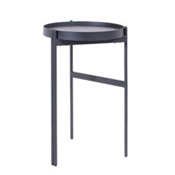 Office Hippo Platter Coffee Side Table, Steel Frame, Black, 40 x 40 x 63 cm