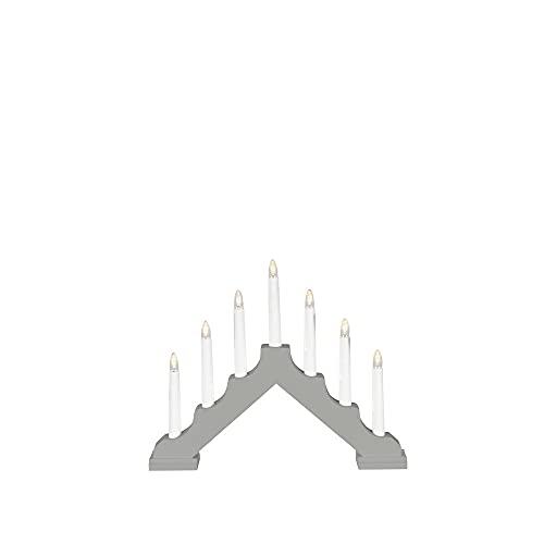 Konstsmide Traditional Style Welcome Light Battery Operated 6xAA (Excl.), Wood, Grey, One Size, 2322-305