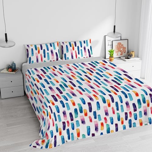 Italian Bed Linen Watercolor Duvet Cover Set Cotton 04 Double