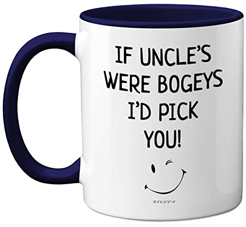 Stuff4 Uncle Mug, Gifts from Nephew Niece - Uncle Birthday, Fathers Day Mug Gifts, Christmas, Cute Funny 11oz Ceramic Dishwasher Safe Navy Blue Coffee Cup Made in UK