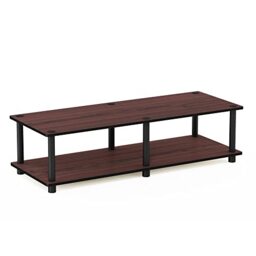 Furinno JUST No Tools TV Stand for TV up to 46 Inch, Dark Cherry