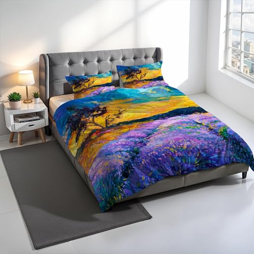 SD12 Digital Print Duvet Cover Set, 100% Cotton, Made in Italy, Double Bed Duvet Cover Set 250 x 200 cm+2 Pillowcases 50 x 80 cm