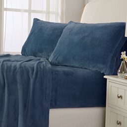 NY Loft Ultra Soft Micro Fleece Sheets Set - Twin, Infinity Blue - 3 Piece Set - 100% Polyester Micro Fleece - Deep Pocket Fitted Sheets - Machine Washable