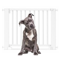 Bettacare Wooden Heritage Flat Step Dog Gate, White, 95cm - 103cm