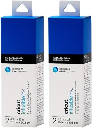 "Cricut Infusible Ink Transfer 2 Sheets - 11.4cm x 30.5cm (4.5"" x 12"") - True Blue - Ideal for use Mug Press (Pack of 2)"