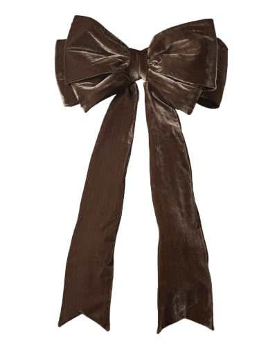 Extra Large Espresso Velvet Bow Christmas Tree Topper, Big Espresso Bow Decoration