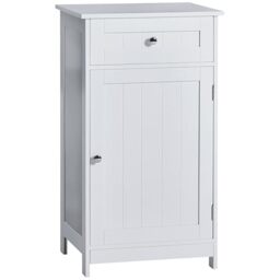 Bath Vida Priano Freestanding 1 Drawer 1 Door Bathroom Floor Cabinet, White