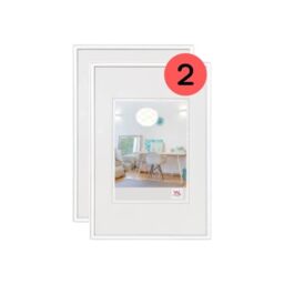 walther Design Picture Frame White 42 x 59,4 cm (DIN A2) Twin Pack, New Lifestyle Plastic Frame KV426WD