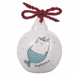 Villa d'Este Home Tivoli Oroscocats Capricorn Ceramic Christmas Bauble