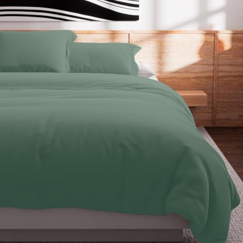 Soleil d'ocre, Duvet Cover 57 Thread Count Cotton 240 x 220 cm Plain Aqua Green