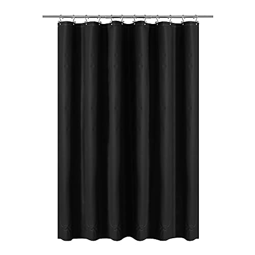 "Barossa Design Black Shower Curtain Liner with 6 Magnets - Waterproof Heavy Duty PEVA Shower Liner for Bathroom, 72"" x 72"" Standard Size, PVC Free, Metal Grommets - Black, 72x72"