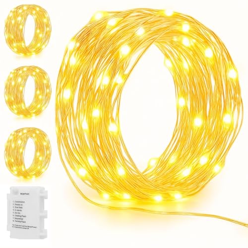 Koopower 2 Pack 6M 50 LED Battery Fairy Lights Waterproof (IP65), Automatic On-Off, 8 Modes Copper Wire String for Christmas, Wedding, Party, Garden