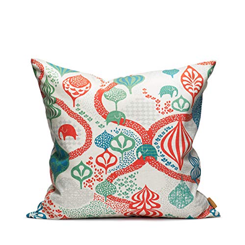 Littlephant Decoration Cushion 50 cm x 50 cm - Saga Forest - White/Red