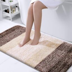 OLANLY Bathroom Runner Rugs 47x24, Extra Soft Absorbent Microfiber Bath Rugs, Rubber Backing, Quick Dry, Machine Washable Bath Mats for Bathroom Floor, Tub, Shower and Home Decor Accessories, Brown