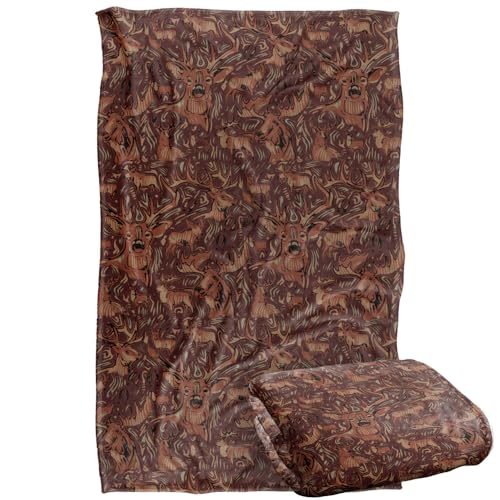 Jq Licensing - Jl-Jp Big Game Deer Moose Hunting Pattern Silky Touch Super Soft Throw Blanket 91 x 147 Cm