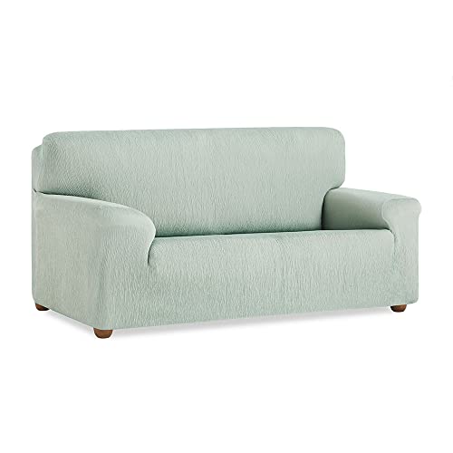 MAXIFUNDAS Vega Sofa Cover 1 Seater Elastic Sofa Cover Mint Non Slip Couch Cover Jacquard Fabric Couch Cover Extra Soft Couch Cover with Back Bands