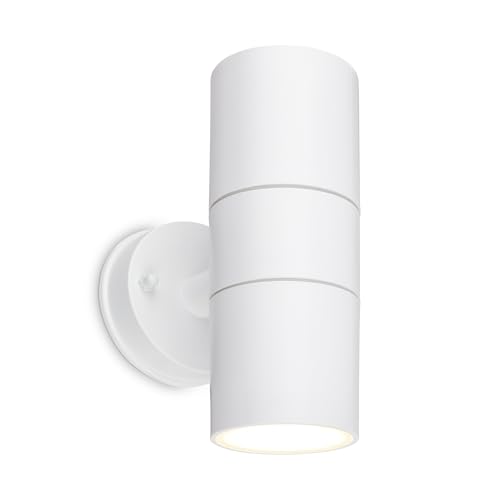 BRILONER - Wall Light Outdoor IP54 Splash Water dust Protection, GU10 Socket, max. 7W, Outdoor lamp, wall lamp, Spotlight, Outdoor Lighting, Outdoor Light, 16x7.5x11 cm, White