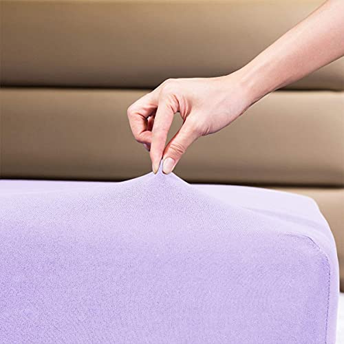 Super King Deep Fitted Sheet - Jersey Cotton, Deep Pocket, Elasticated Bottom Sheet - Soft & Breathable Bed Sheet (Super King, Lilac)