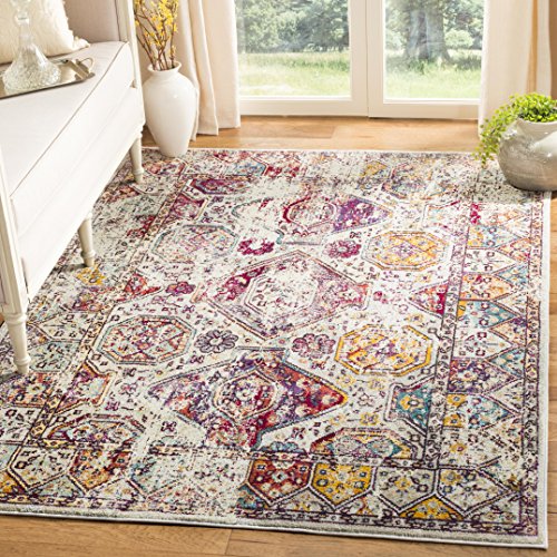 Safavieh Vibrant Indoor Woven Rectangle Area Rug, Savannah Collection, SVH625, in Grey / Multi, 122 X 183 cm for Living Room, Bedroom or Any Indoor Space