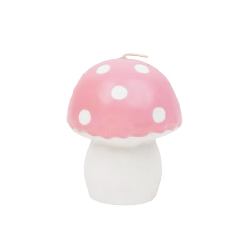 Talking Tables Pink Mushroom Shaped Pink Candle - Decorative Mushroom Candle for Birthday Gift, Mothers Day Gift, Easter Table Centrepiece, Woodland Decoration Unscented, Long Burn, 9cm