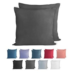 Komfortec 100% cotton cushion covers, set of 2, 80 x 80 cm, super soft premium jersey pillowcase, 150 g/m², cushion cover, anthracite