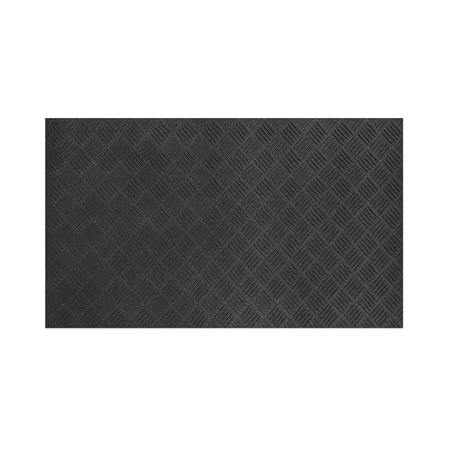 Nicoman Rubber Doormat, Non-Slip Deckplate Surface, Low-Profile, Heavy-Duty Water-Resistant, Indoor Outdoor Entrance Patios Garden Garages (Black, 75cm x 44cm)