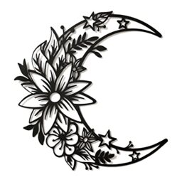 EZ4ENCE Metal Moon Flower Wall Art Boho Wall Home Decor Hanging Wall Decor