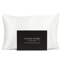 100% Pure 30MM Mulberry Silk Pillowcase, Our Most Luxurious Black Label Collection (Natural White, King)
