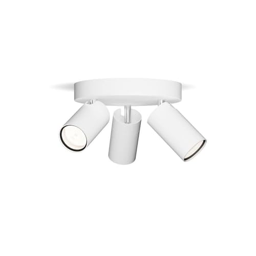PHILIPS Idris 3-Head spot on Round Plate, GU10 lamp not Included, White, IP44, Water-Resistant