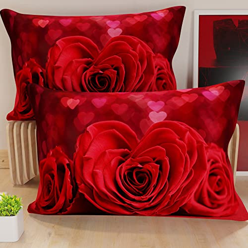 PETTI Artigiani Italiani - Pair of Pillow Cases 40 x 60 cm in Microfibre, Cushions for Bedroom Furniture, Sofa, Living Room, Set of 2 Cushion Covers, Passion Pillowcase, 100% Made in Italy