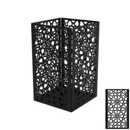 Louis Moulin Square Tealight Holder - Celestial Star Design - Metal Lantern Candle - Charcoal Black - H 30 x 17.5 cm - Christmas and Outdoor Decoration