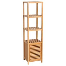 HOMCOM 140cm Tall Bathroom Cabinet, Freestanding Storage Unit w/ 3 Shelves, Utility Organiser Cupboard for Home Kitchen