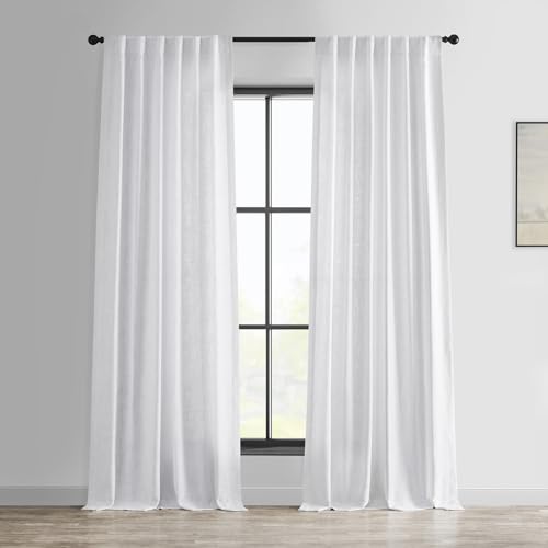 HPD Half Price Drapes Heavy Linen Curtains for Bedroom 50 X 96 (1 Panel), FHLCH-VET13191-96, Rice White