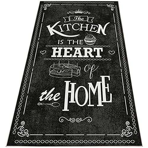 WELL HOME MOBILIARIO & DECORACIÓN HeartOfTheHome Polyester Printed Rug, Black, 120 x 180 cm