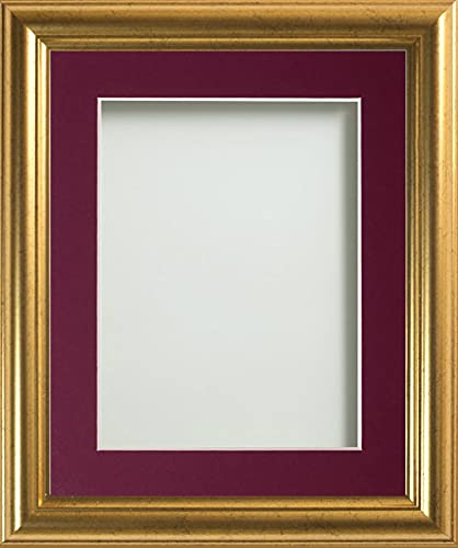 Frame Company Eldridge Gold A3 Frame, Plum Mount for A4