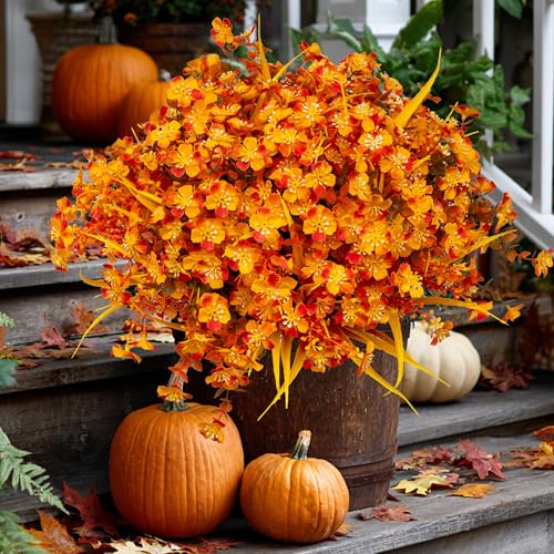AXYLEX Artificial flowers (12, OrangeMixed)