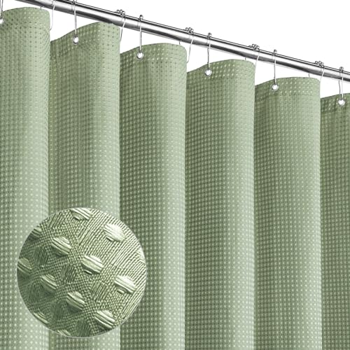 MitoVilla Shower Curtain 72 x 78, Sage Green Fabric Long Shower Curtain Set, Modern Farmhouse Shower Curtain for Bathroom Decor, Luxury Hotel Cloth Shower Curtains 78 inch Long
