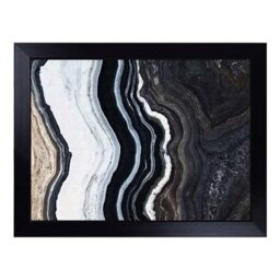 Lap Tray with Bean Bag Cushion, Black Marble - Handmade in the UK, Raised Wooden Edge, Padded Cushion, Heat-Resistant Wipe-Clean Surface, for Meals, Laptops and Crafts
