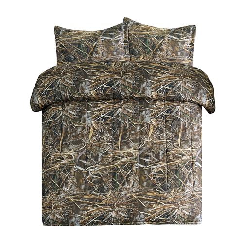 VISI-ONE Realtree Max-7 Camo Full 3 Piece Comforter Set – Unisex Rustic Farmhouse Bedding for RV, Camping Essentials, Outdoor Adventure, Universal Appeal for Cabin, Ranch, Lodge & Modern Spaces