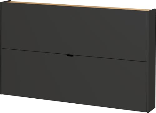 Germania Shoe cabinet 1392-549 GW-Ameca, in graphite/Navarra oak finish, shallow depth, 140 x 83 x 18 cm (WxHxD)