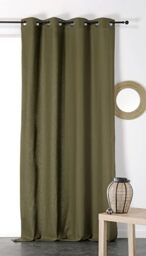 Linder Curtain Métis Natural Materials (Cotton/Linen) Fern Green with Eyelets 135 x 260 cm