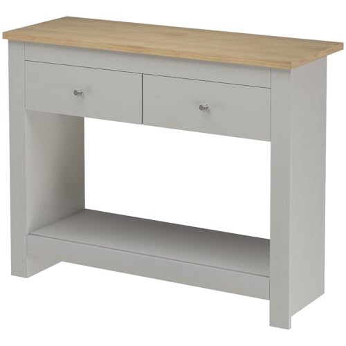 DHP Furniture Emerald Console Table, Grey Oak Look