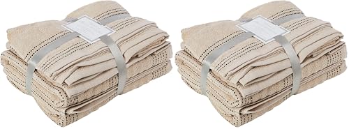 Rapport Home Spa 6-Piece Towel Bale, 100% Cotton-Taupe, Combed, 120 x 70 x 1 cm (Pack of 2)